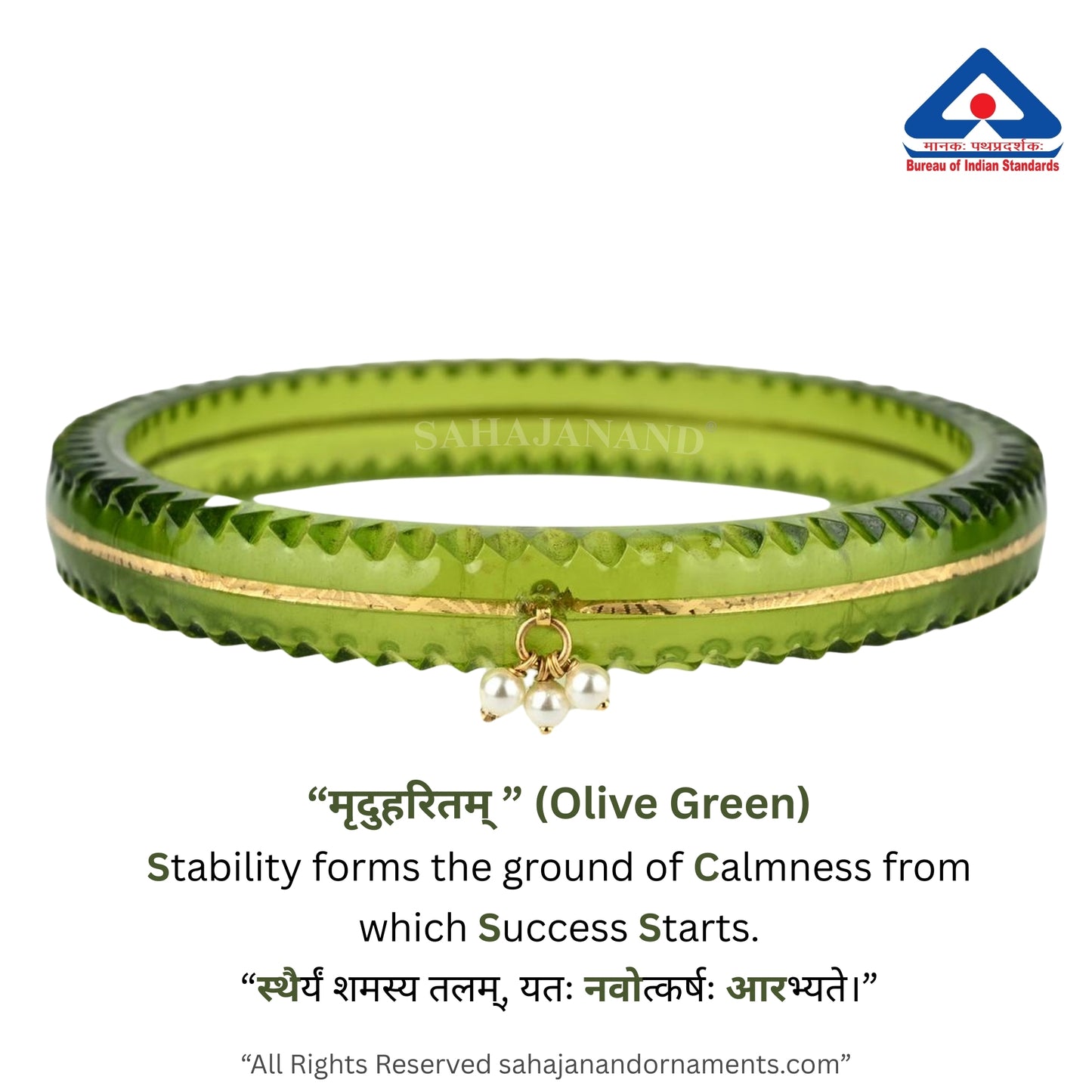 The Life Story in Seven Colours - 916 22k Gold Bangles with Hanging Pearls