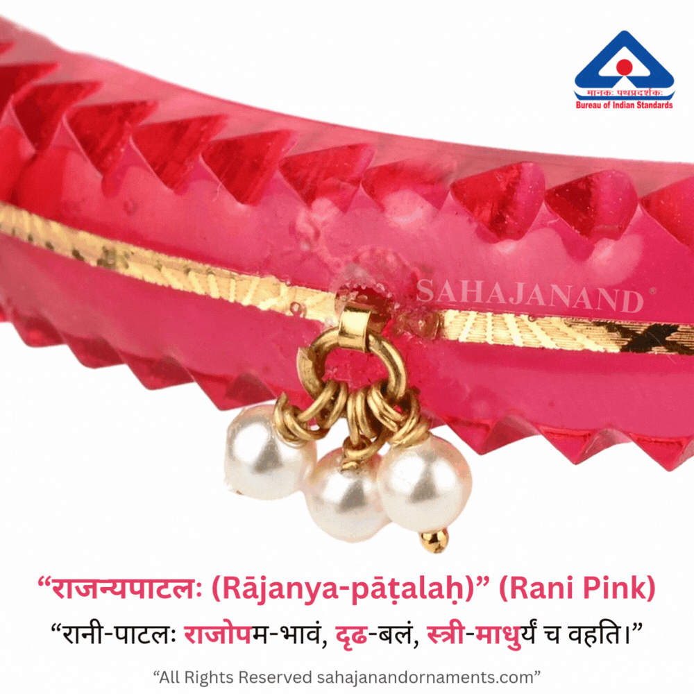 The Life Story in Seven Colours - 916 22k Gold Bangles with Hanging Pearls