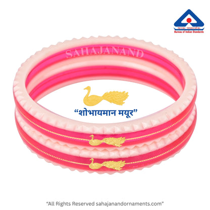 "Mayur Pink Crimson" : Peacock Style Gold Bangle" (2 pis)