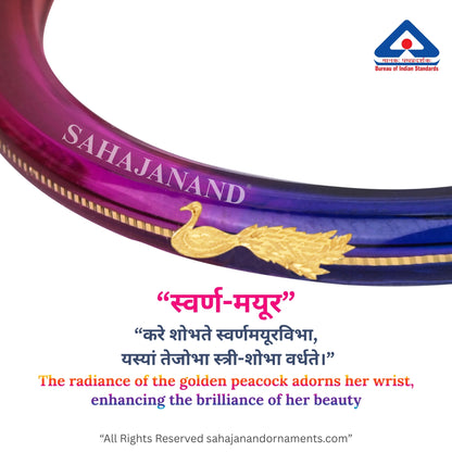 "Mayur A Colorful Peacock Style!" - 916 22k Gold Bangles (Multicolour)
