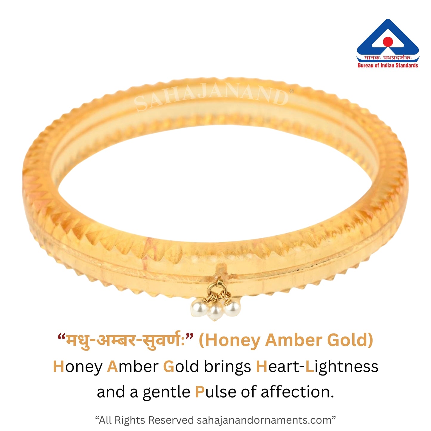 The Life Story in Seven Colours - 916 22k Gold Bangles with Hanging Pearls