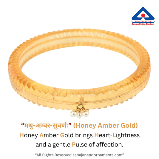 The Life Story in Seven Colours - 916 22k Gold Bangles with Hanging Pearls