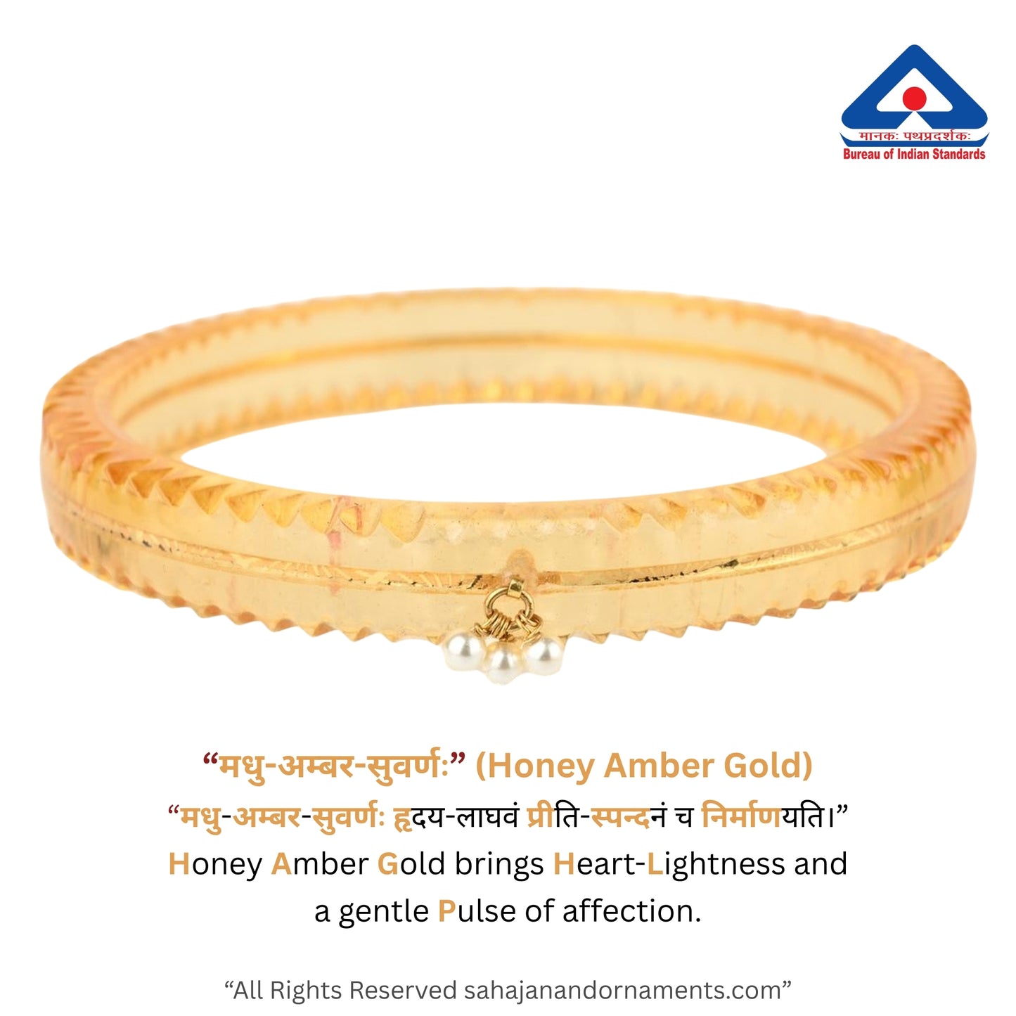 The Life Story in Seven Colours - 916 22k Gold Bangles with Hanging Pearls