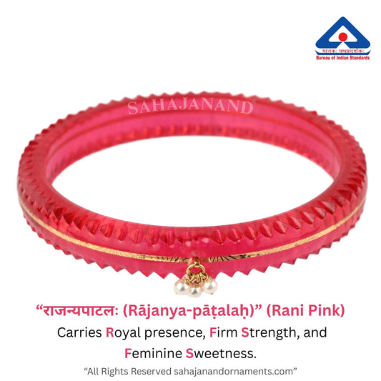 The Life Story in Seven Colours - 916 22k Gold Bangles with Hanging Pearls