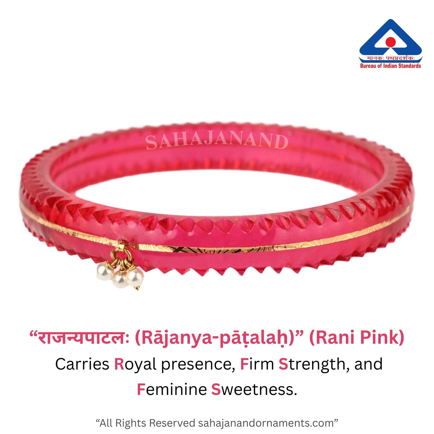 The Life Story in Seven Colours - 916 22k Gold Bangles with Hanging Pearls