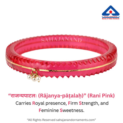 The Life Story in Seven Colours - 916 22k Gold Bangles with Hanging Pearls