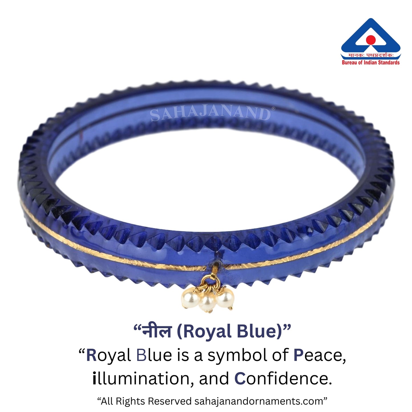 The Life Story in Seven Colours - 916 22k Gold Bangles with Hanging Pearls