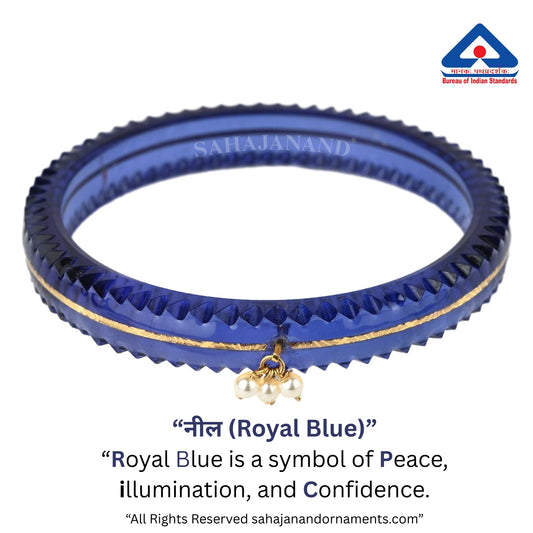 The Life Story in Seven Colours - 916 22k Gold Bangles with Hanging Pearls