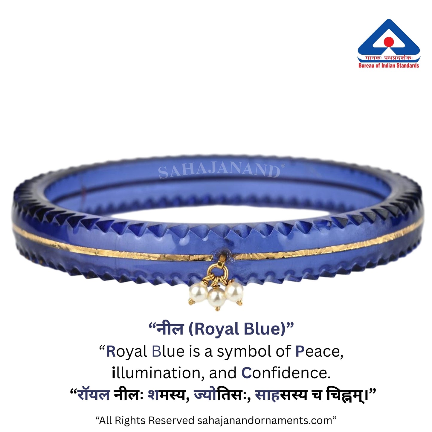 The Life Story in Seven Colours - 916 22k Gold Bangles with Hanging Pearls