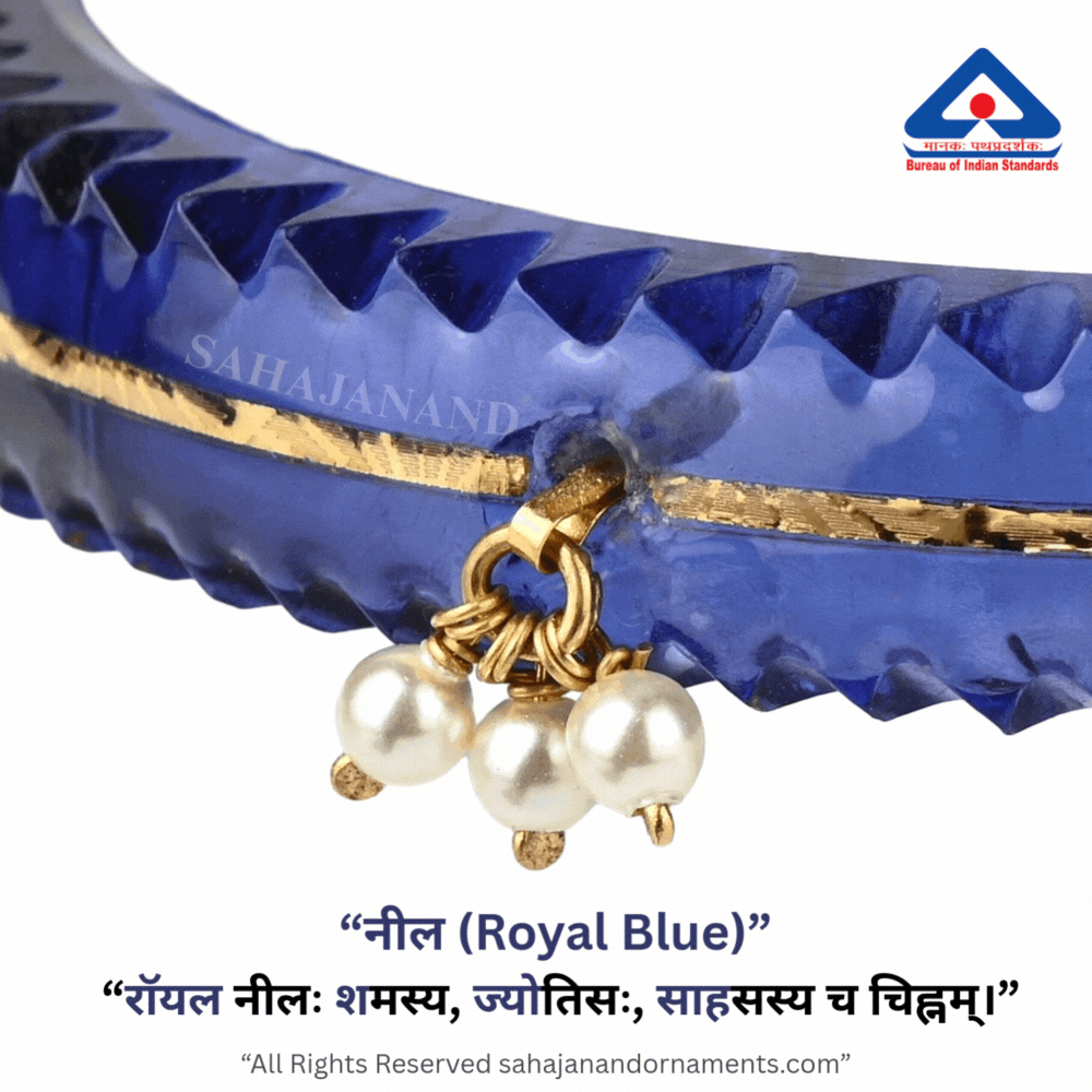 The Life Story in Seven Colours - 916 22k Gold Bangles with Hanging Pearls