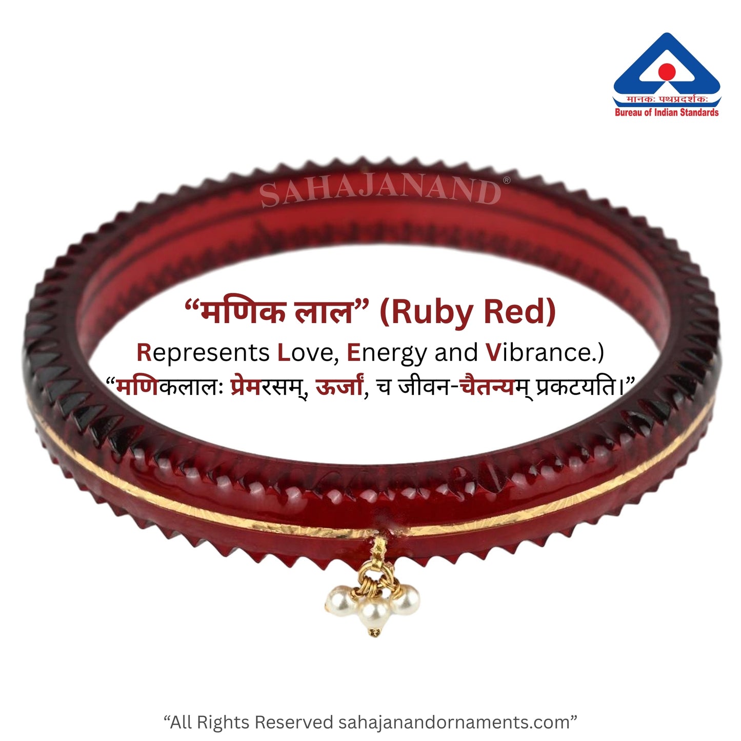 The Life Story in Seven Colours - 916 22k Gold Bangles with Hanging Pearls