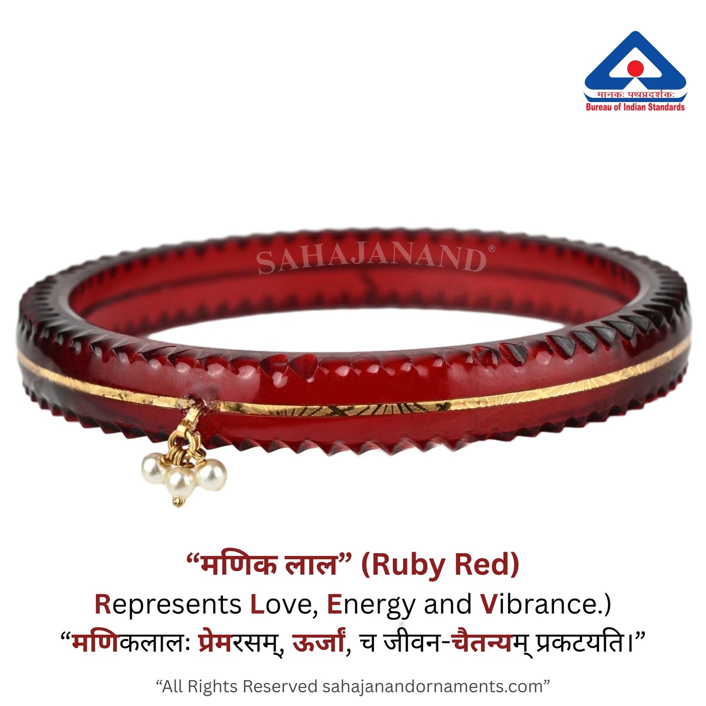 The Life Story in Seven Colours - 916 22k Gold Bangles with Hanging Pearls