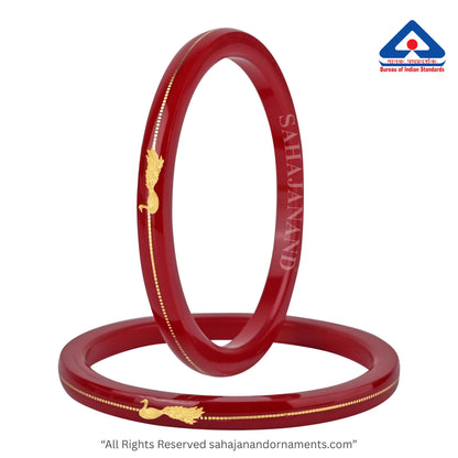 “Mayur 22k Hallmark Red Divya Shringar Bangle” (2 pis)
