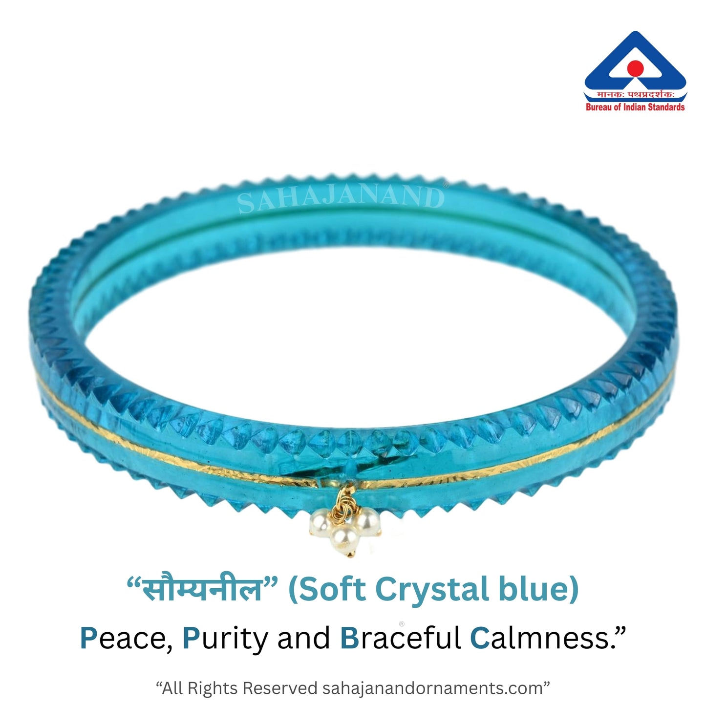 The Life Story in Seven Colours - 916 22k Gold Bangles with Hanging Pearls