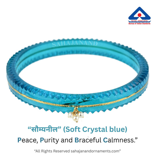 The Life Story in Seven Colours - 916 22k Gold Bangles with Hanging Pearls