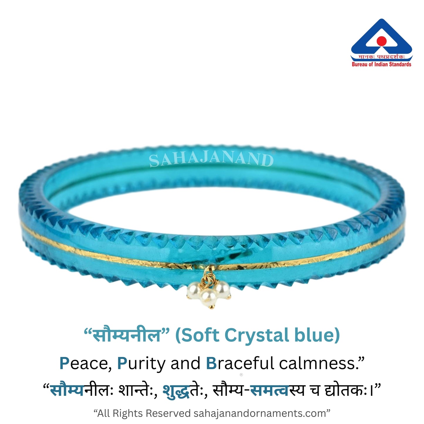 The Life Story in Seven Colours - 916 22k Gold Bangles with Hanging Pearls