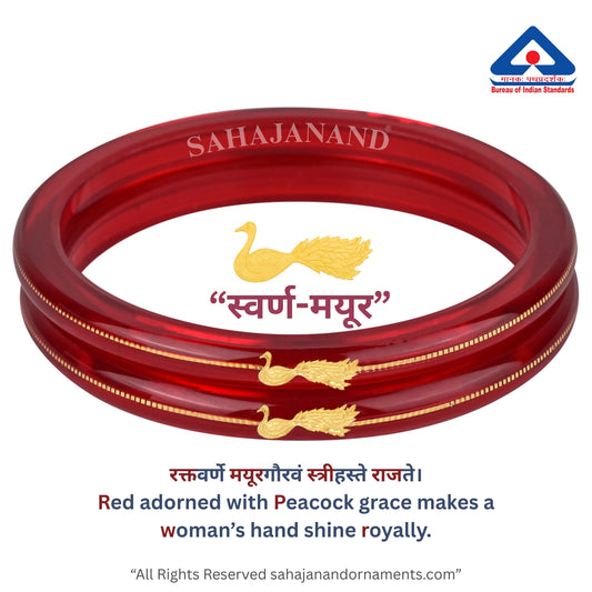“Mayur Light Red - A Divya Shringar Bangle” (2 pis) (Transparent Red)
