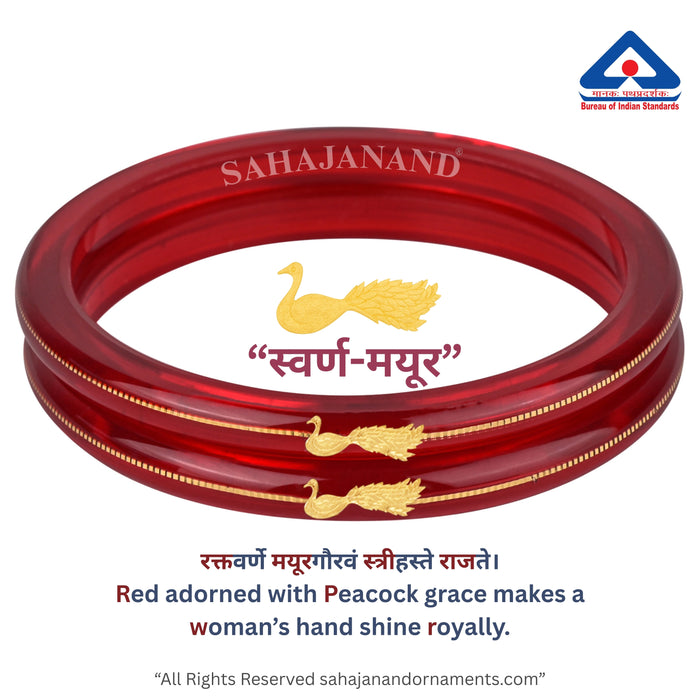 “Mayur Light Red - A Divya Shringar Bangle” (2 pis) (Transparent Red)