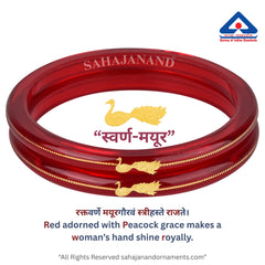 “Mayur Light Red - A Divya Shringar Bangle” (2 pis) (Transparent Red)
