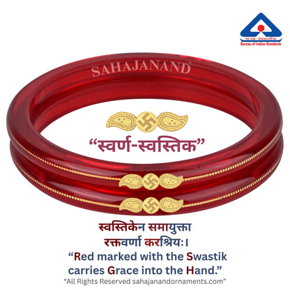 “Mayur Light Red - A Divya Shringar Bangle” (2 pis) (Transparent Red)
