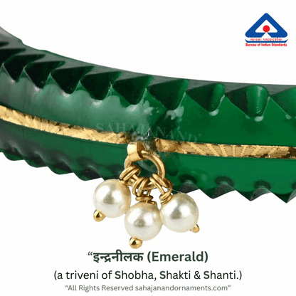The Life Story in Seven Colours - 916 22k Gold Bangles with Hanging Pearls