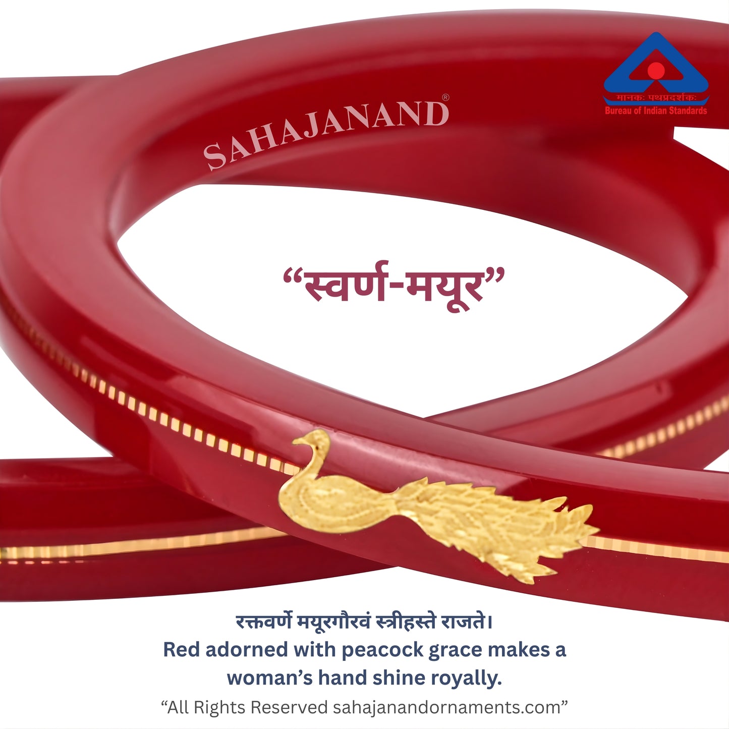 “Mayur 22k Hallmark Red Divya Shringar Bangle” (2 pis)