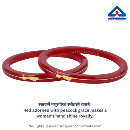 “Mayur 22k Hallmark Red Divya Shringar Bangle” (2 pis)