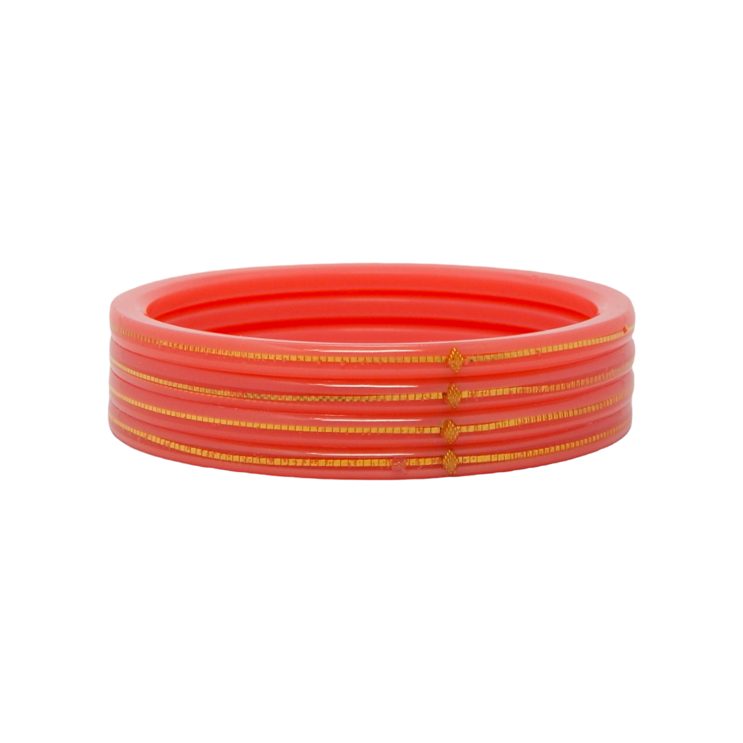 Divya Shringar Bangles Carrot Colour | Daily Wear | Pack Of 4 | All Occasions | Thanksgiving | Gift for Loved-one | Dailywear Shining Warrantee (20 carats Gold with Certificate)