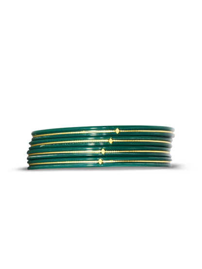 Divya Shringar Bangle Green | 20 Carats Gold with Certificate | Daily Wear | Pack Of 4 | Warrantee