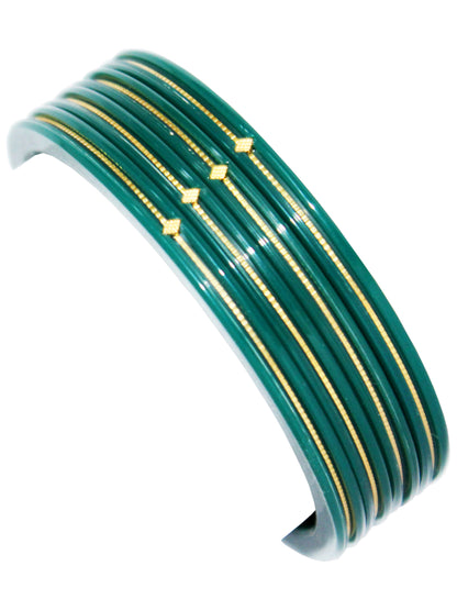 Divya Shringar Bangle Green | 20 Carats Gold with Certificate | Daily Wear | Pack Of 4 | Warrantee